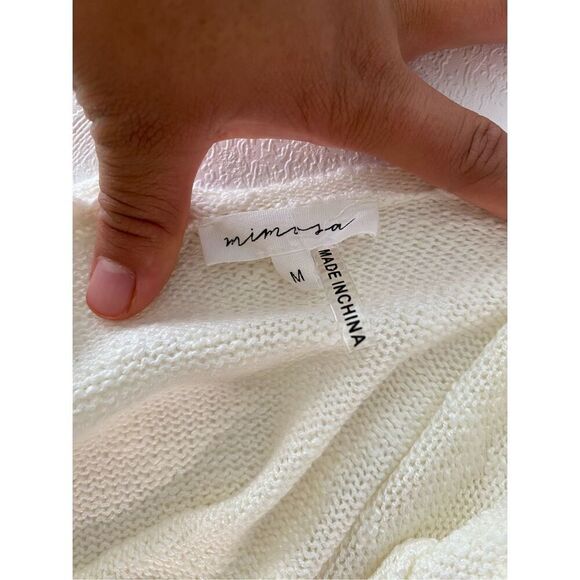 Minimalist Cream Knit Crop Tank Top | Size M | Sleeveless Soft Sweater Vest Aest - Picture 3 of 5